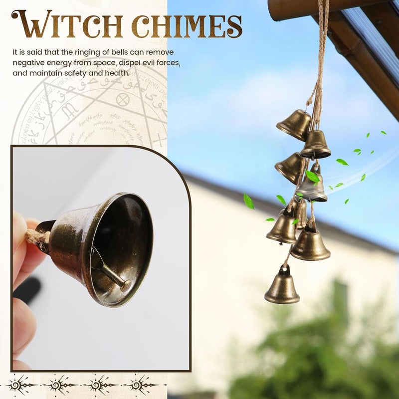 Ausicfen 2 Pack Witch Bells Protection for Door Knob Outdoor Bells Hanging Wind Chimes Witchy Things Clear Negative Energy Witch Bells Set Wiccan Bell Witchy Gifts(Classic) - Image 4